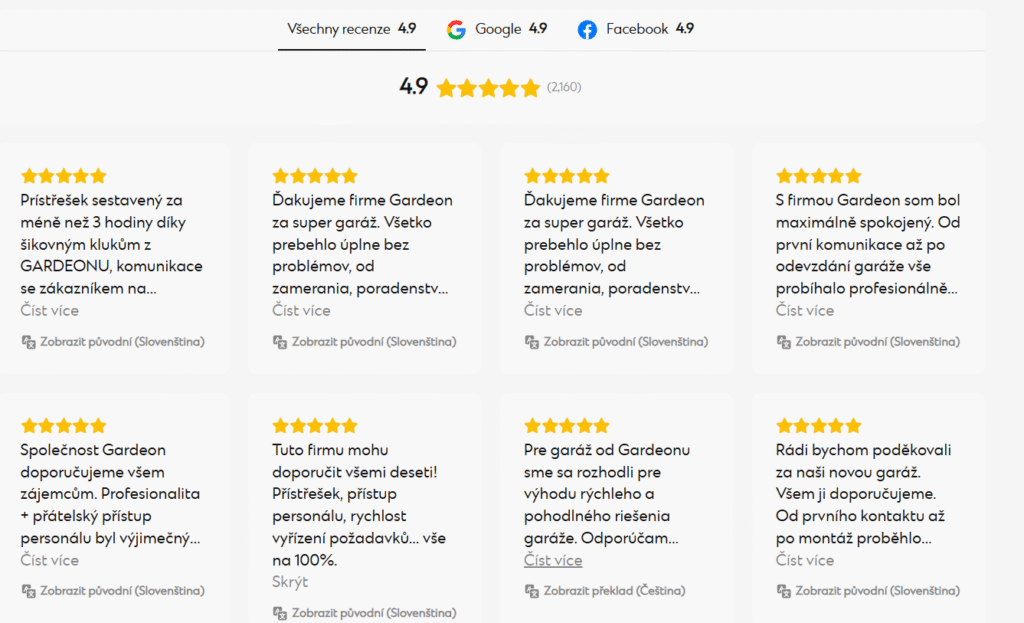 Recenze zákazníka Registruji se